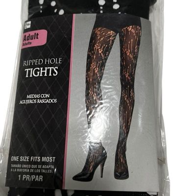 Adult Ripped Hole Black Tights One Size Halloween Cosplay Dress Up